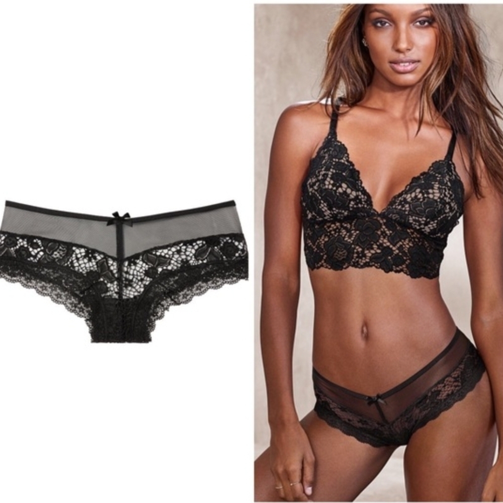 2 Victoria's Secret Black Lace Cheeky Panty On Hold For @popongo